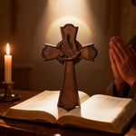 Holy Spirit Dove Wooden Cross: A Symbol of the Spirit’s Presence & Guidance - craftsmanship detail