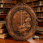 Jesus Hill Garden Prayer Plaque Wood Carving - craftsmanship detail