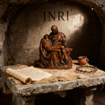 Michelangelo's Madonna and Child of Mercy Wooden Tabletop Arrangement - Christian gift presentation