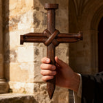 Nail Cross Wooden Wall Art: A Christian Symbol of Sacrifice & Redemption for Christian home decor and prayer spaces