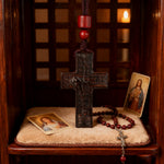 Wooden Savior Cross Necklace - size and finish detail