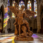 Boxwood Archangel Michael Carving: A Christmas Gift of Divine Protection - design detail