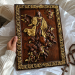 Assumption of Mary Hand-Carved Wood Wall Art: A Tribute to Heavenly Glory
