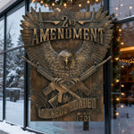 Handcrafted Solid Wood Wall Art - Commemorating the Second Amendment - Christian gift presentation