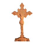 Wood carving of the Cross of the Order of Saint Benedict - with base - mokarve