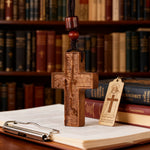Wooden Savior Cross Necklace - Christian gift presentation
