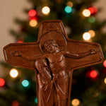 🕯 Joan of Arc Cross Wood Carving – Our Lady of Sorrows / Crucifix - craftsmanship detail