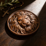 Lion Head Wooden Wall Art: Symbol of Christ the Lion of Judah - design detail