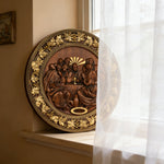 The Last Supper Round Wooden Sculpture - side view