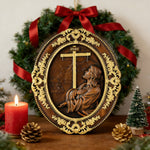 The Prayer in Gethsemane Solid Wood Carving: Find Steady Strength in His Sorrow - side view
