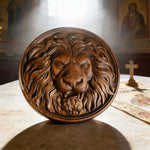 Lion Head Wooden Wall Art: Symbol of Christ the Lion of Judah - design detail