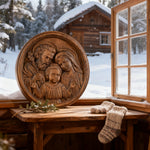 Holy Family Wooden Plaque: A Christian Symbol of Love, Faith, & Family - side view