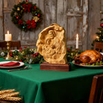 Southern European Boxwood Holy Family Blessing Ornament - Engraved with Your Surname - side view