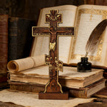 Orthodox Crucifixion Crucifix Wooden Tabletop Ornament - craftsmanship detail