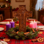 mokarve Ascension of Jesus wood carving cross - side view