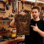 Handcrafted Solid Wood Wall Art - Commemorating the Second Amendment - craftsmanship detail
