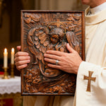 🌟 Archangel Chamuel Wood Carving – Angel of Peaceful Relationships 🌟 - craftsmanship detail