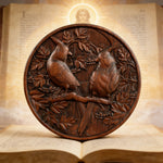 Red Cardinal Couple Hand-Carved Wood Figurine: A Symbol of Hope & Spiritual Connection - craftsmanship detail