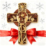 Eucharistic Chalice Wooden Cross: A Christian Symbol of the Last Supper & Redemption - size and finish detail