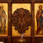 First Communion Christian Wood Carving - Sacrament of the Holy Eucharist Plaque - craftsmanship detail