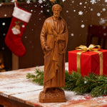 St. Peter Boxwood Sculpture Hand-Carved Apostle Figure | Your Spiritual Companion in Faith & Restoration - Christian gift presentation