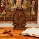 “St. Joseph & Child Jesus” Hand-Carved Wood Icon – A Timeless Christian Gift for Father’s Day & Faithful - size and finish detail