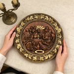 The Last Supper Round Wooden Sculpture - size and finish detail