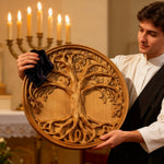 Tree of Life Wood Wall Art Decor Best Christmas Gift - With Free Stand - side view