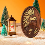 Native American Indian woman natural wood carving decoration, native day gift - mokarve
