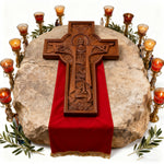 mokarve Ascension of Jesus wood carving cross - craftsmanship detail