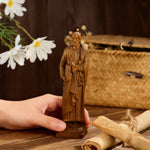 St. Peter Boxwood Sculpture Hand-Carved Apostle Figure | Your Spiritual Companion in Faith & Restoration - size and finish detail