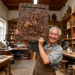 St. George the Victorious Hand-Carved Wood Icon – A Symbol of Courage & Faith - side view