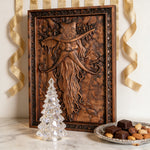 Natural Ash Wood Magician Carved Art: Whimsy Woven in Warm Wood - Christian gift presentation