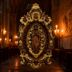 Hand-Carved Our Lady of Grace Wooden Icon: A Christian Symbol of Mary’s Devotion - craftsmanship detail