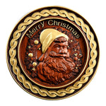 Best Christmas Gift - Santa Claus Round Wooden Wall Decoration - mokarve
