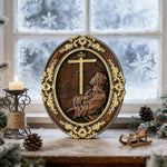 The Prayer in Gethsemane Solid Wood Carving: Find Steady Strength in His Sorrow - Christian gift presentation