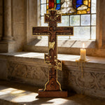 Orthodox Crucifixion Crucifix Wooden Tabletop Ornament for Christian home decor and prayer spaces
