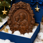 “St. Joseph & Child Jesus” Hand-Carved Wood Icon – A Timeless Christian Gift for Father’s Day & Faithful - product view