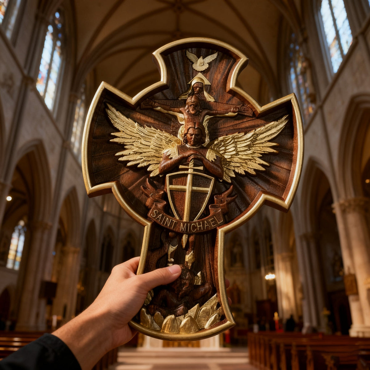 The Trinity and the Archangel's Dragonslayer's Cross - design detail