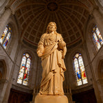 Sacred Heart of Jesus Wooden Statue: A Tribute to Unfailing Love for Christian home display and prayer spaces