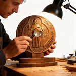 St. Benedict Double-Sided Wooden Desk Plaque: A Christian Symbol of Protection & Faith - size and finish detail
