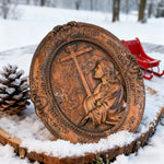 Jesus Hill Garden Prayer Plaque Wood Carving - side view