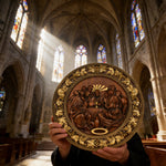 The Last Supper Round Wooden Sculpture - Christian gift presentation