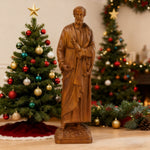 St. Peter Boxwood Sculpture Hand-Carved Apostle Figure | Your Spiritual Companion in Faith & Restoration - product view
