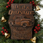 Dad's Garage Wooden Wall Sign: The Perfect Tribute to His Go-To Space - craftsmanship detail