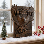 Handcrafted Solid Wood Wall Art - Commemorating the Second Amendment - product view