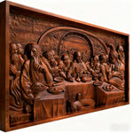Last Supper Religious Carving Icons Gifts Wood Carving Religious Wood Wall Art - craftsmanship detail