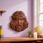 Handcrafted Beechwood Jesus Thorn Crown Wall Hanging — A Sacred Reminder of His Everlasting Love - Christian gift presentation