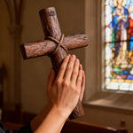 Hand-Carved Beechwood Intertwined Cross of Unity in Christ - craftsmanship detail