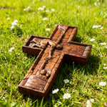 mokarve 6 inches Savior Jesus Cross Wood carving - Mini version - product view